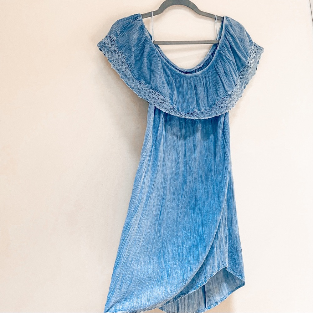 Style Envy Chambray Off The Shoulder Dress